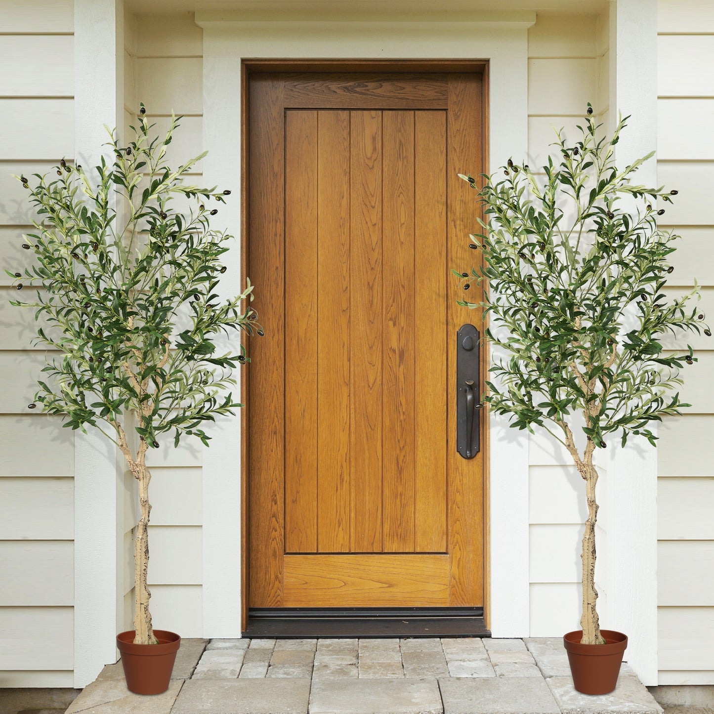 Elegant 6 Foot Artificial Olive Tree in Cement Pot for Home or Office