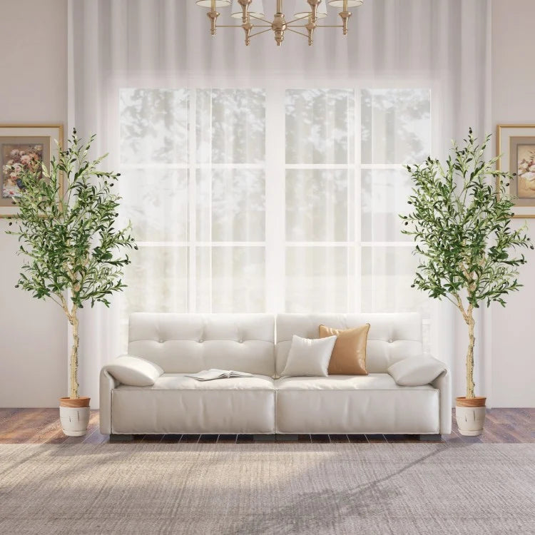 Elegant 6 Foot Artificial Olive Tree in Cement Pot for Home or Office