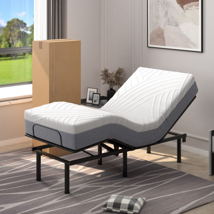 Twin XL Adjustable Bed Mattress with Gel Memory Foam & Convoluted Foam for Enhanced Comfort