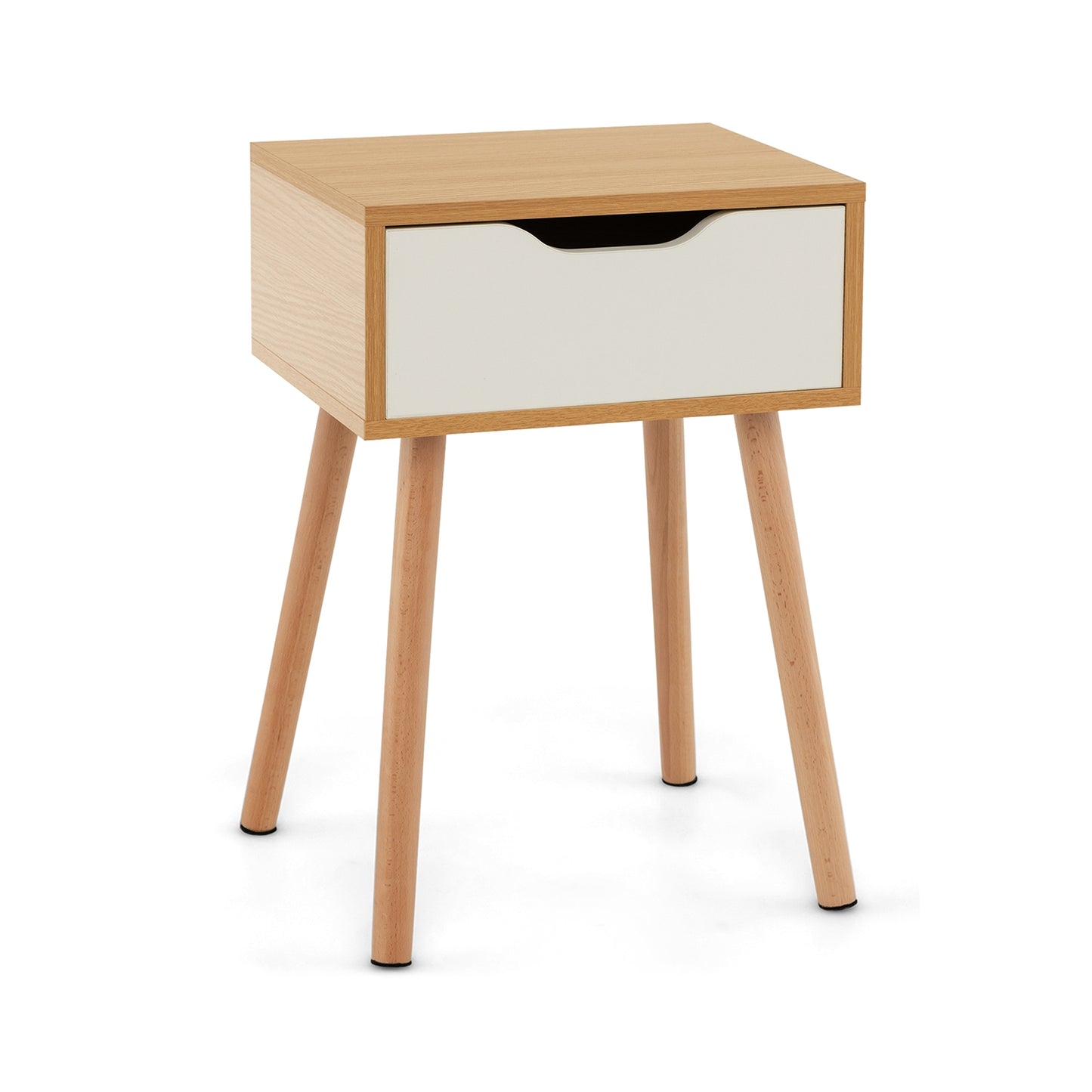 Mid Century Modern Nightstand with Storage Drawer for Bedroom or Living Room
