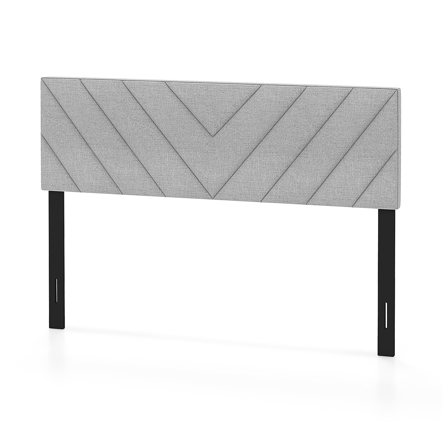 Adjustable Linen Upholstered Headboard for Full & Queen Size Beds - Grey