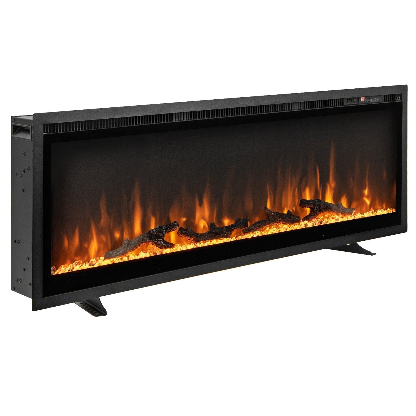 36/42/50 Inch Electric Fireplace In-Wall Recessed with Remote Control, Adjustable Color & Brightness