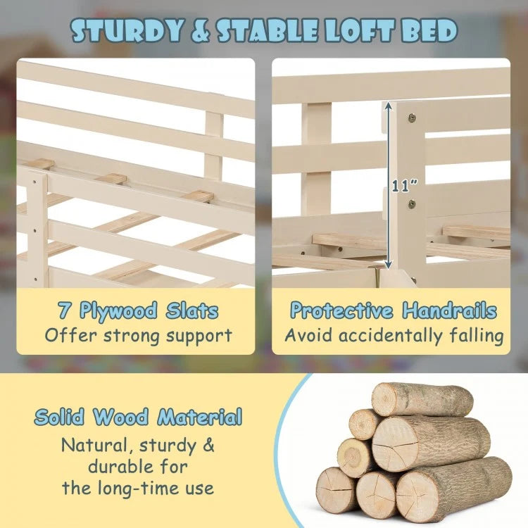 Multifunctional 3-In-1 Twin Loft Bed with Slide, Ladder, and Storage Drawers for Kids and Teens