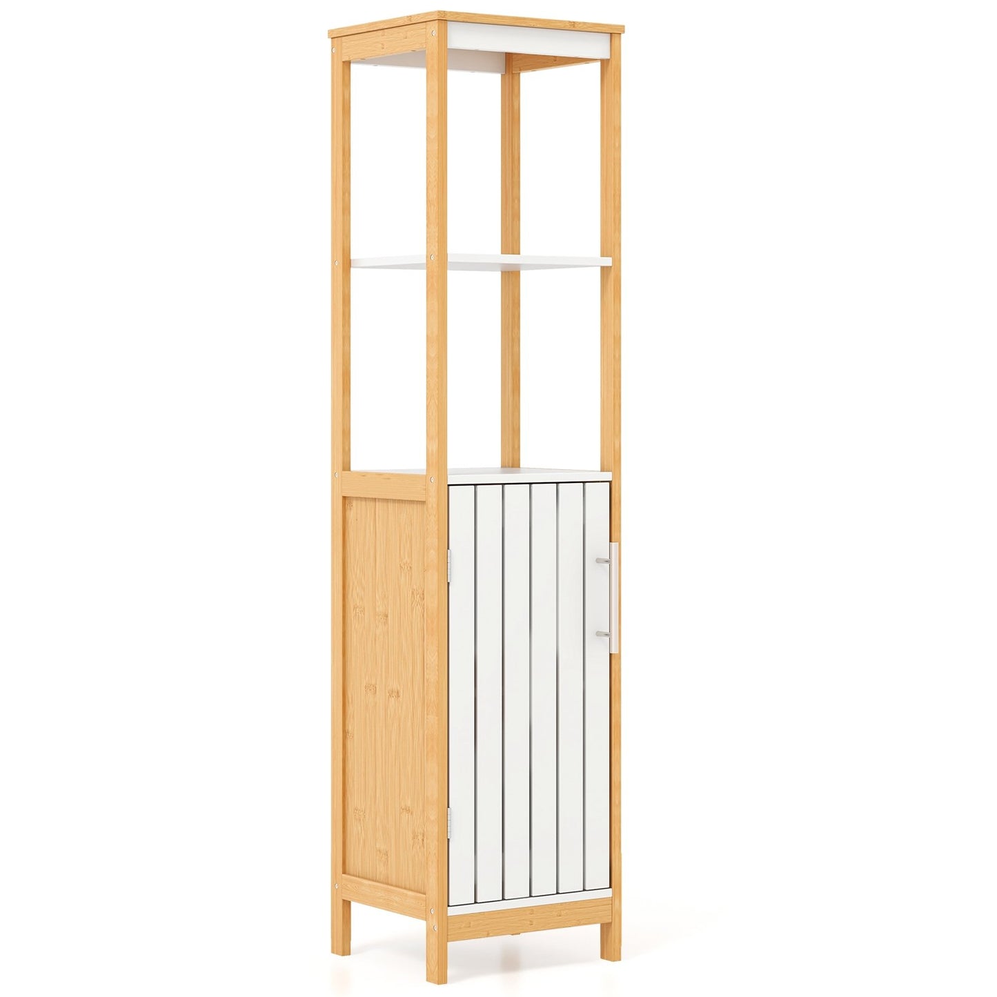Bamboo Bathroom Cabinet with Adjustable Shelves & Door