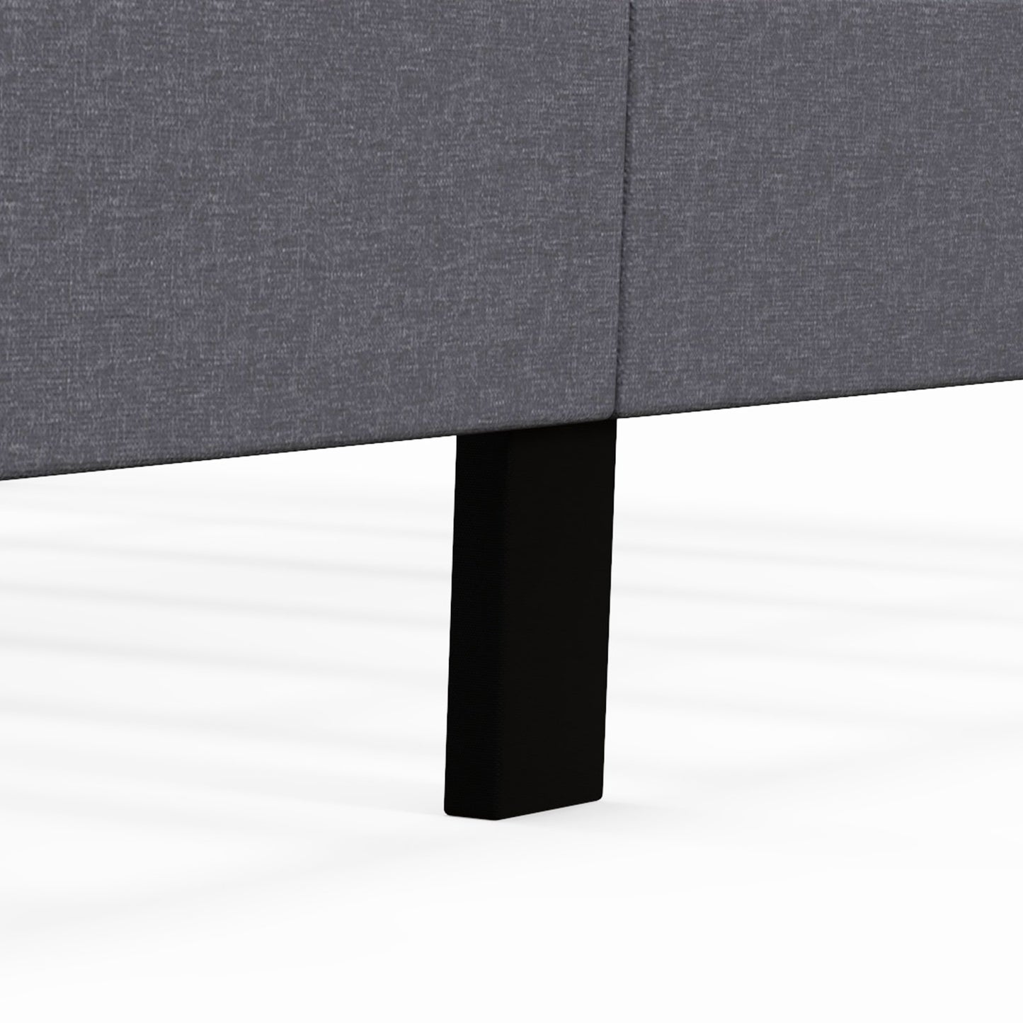 Modern Queen Size Upholstered Platform Bed with Button Tufted Wingback Headboard – Grey