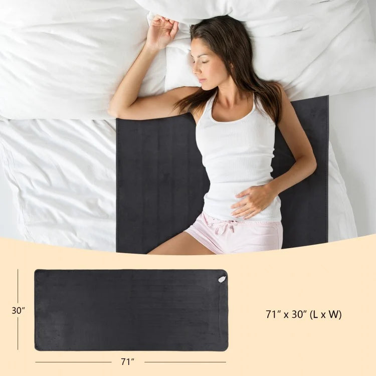 5 Level Electric Heated Mattress Pad with Overheat Protection & Fast Heating – Grey