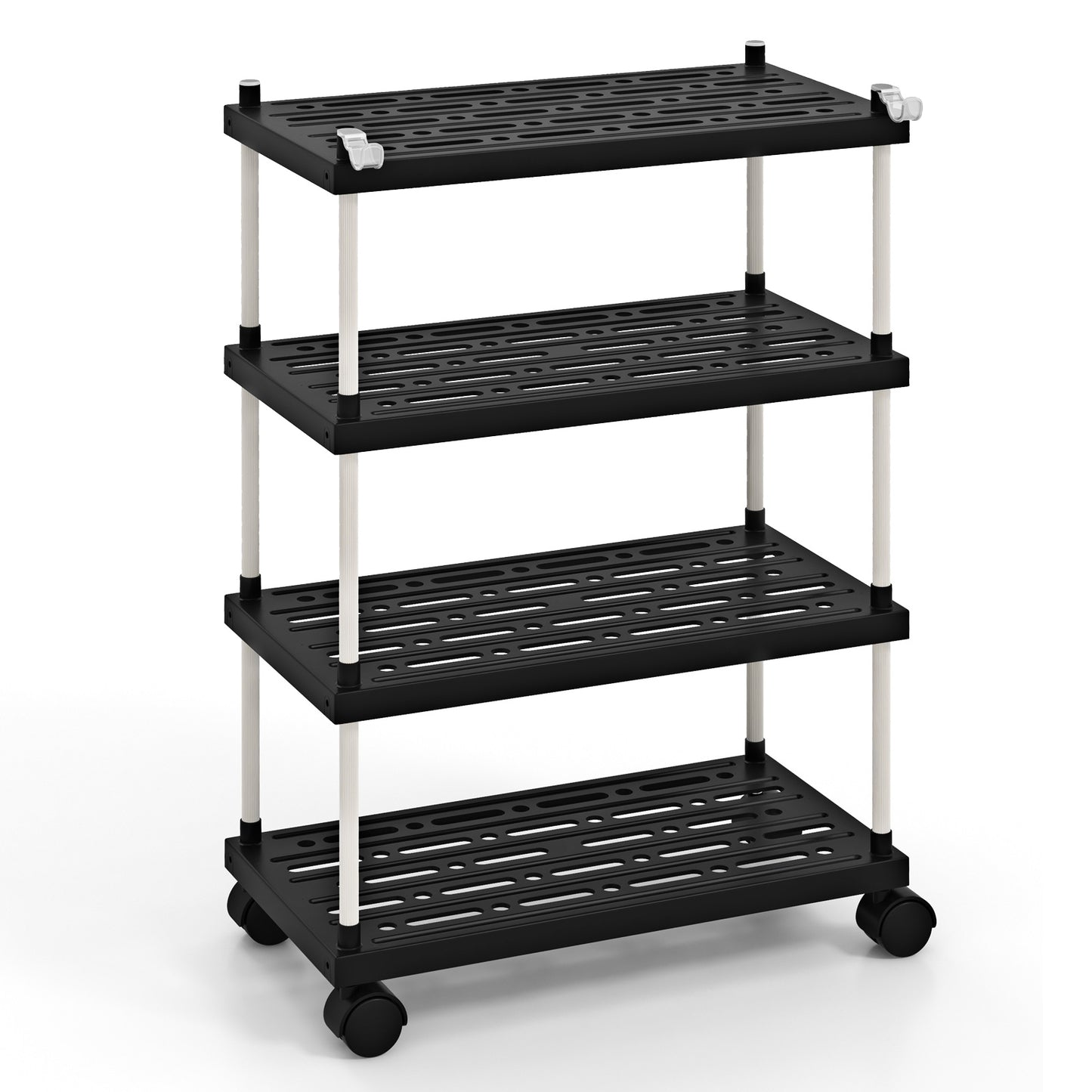 Slim Rolling Storage Cart with 4 Tiers and Locking Wheels