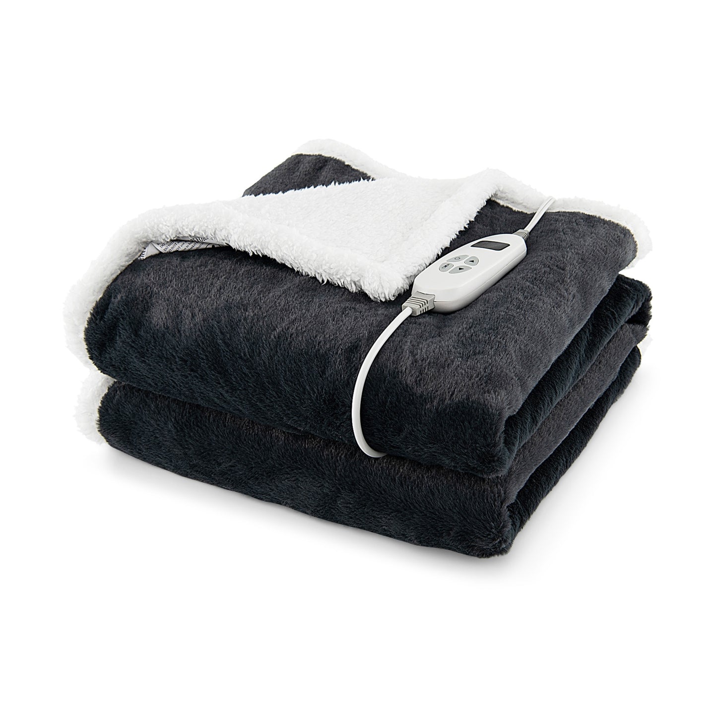 Reversible Electric Heated Blanket Throw with 10 Heat Settings & Auto Shut-Off - Grey
