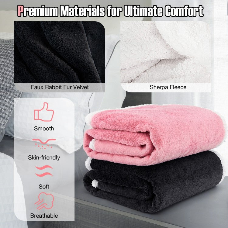 Reversible Electric Heated Blanket Throw with 10 Heat Settings & Auto Shut-Off - Grey