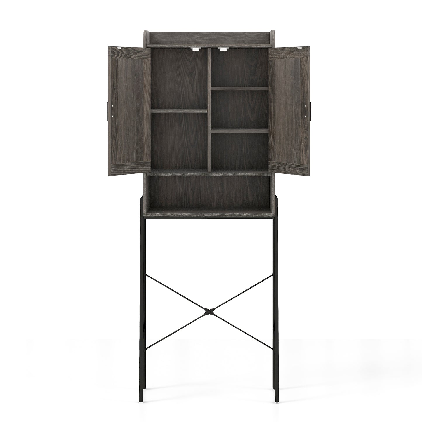 Freestanding Bathroom Cabinet with Double Doors and Adjustable Storage