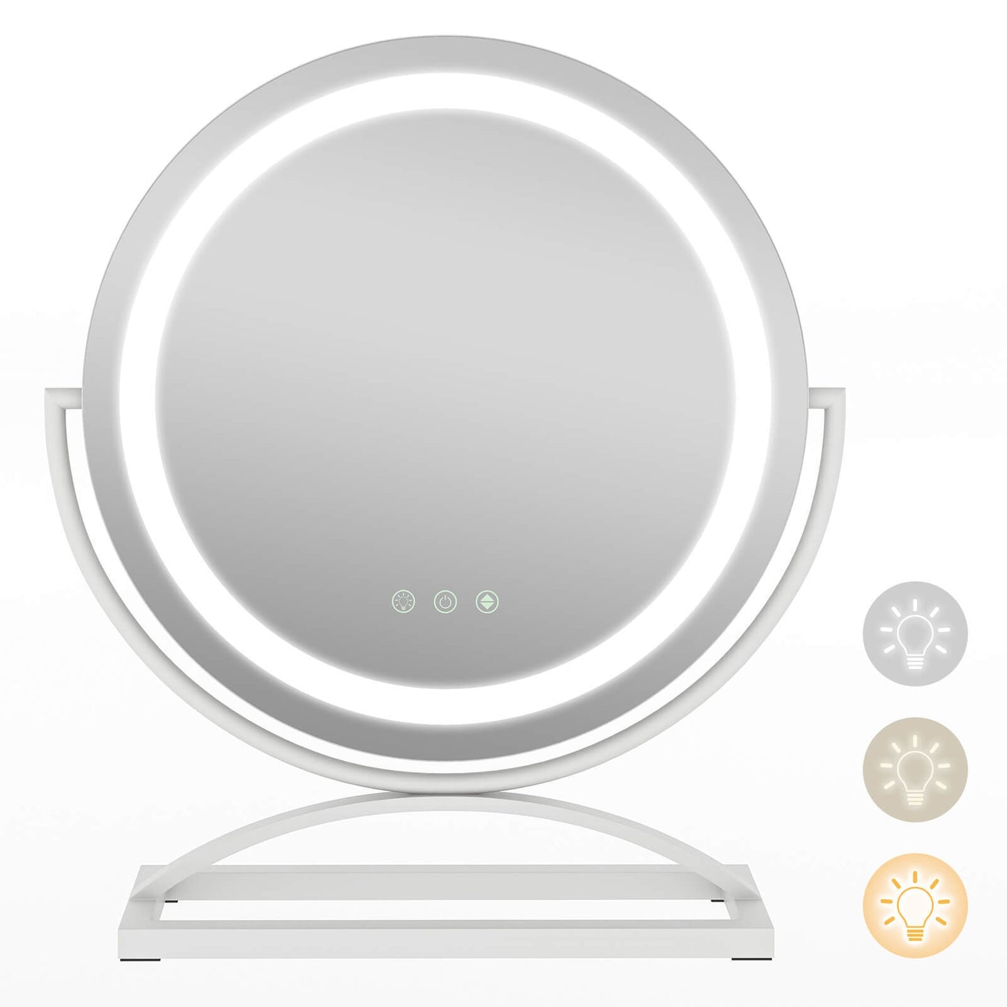 16 Inch LED Vanity Mirror with 3 Color Modes & Dimmable Lighting for Perfect Makeup - White