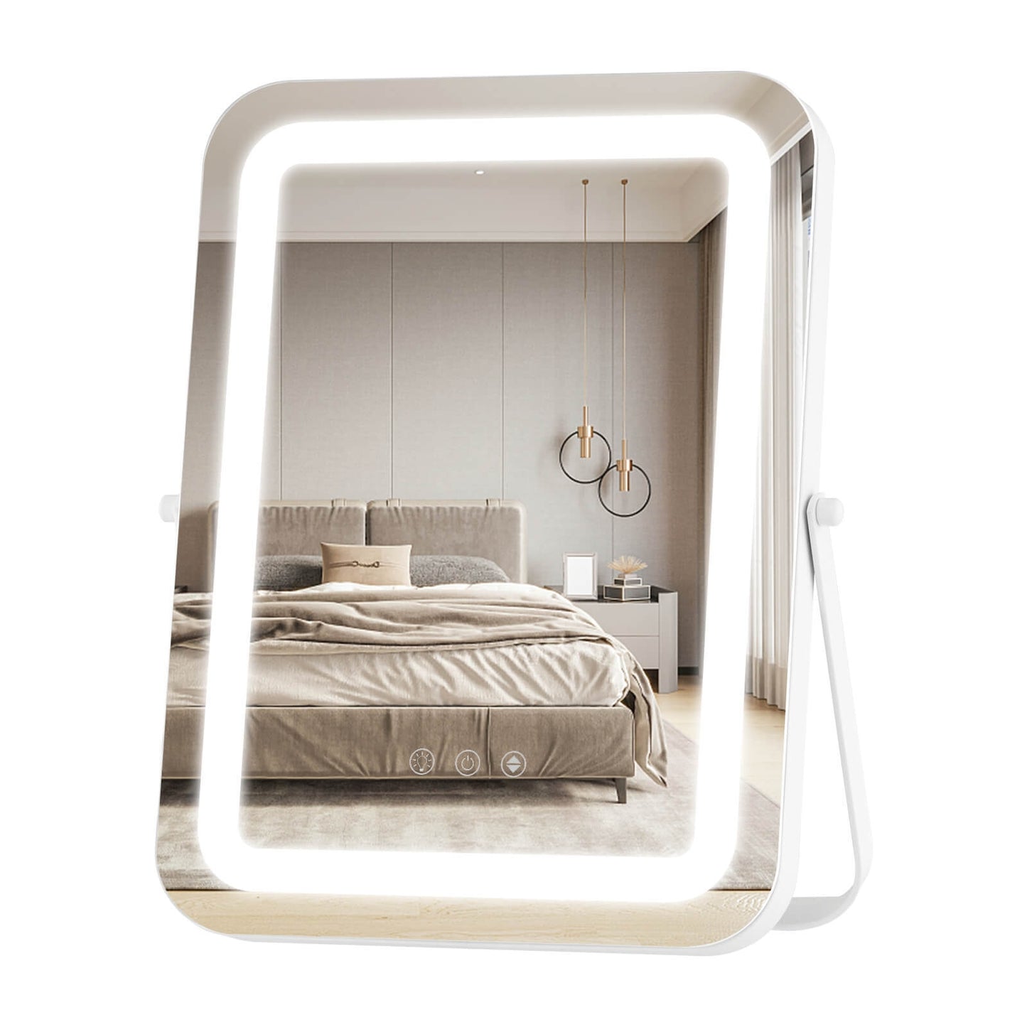 16 x 12 Inch LED Vanity Mirror with 3 Color Modes & Dimmable Lighting for Perfect Makeup - White