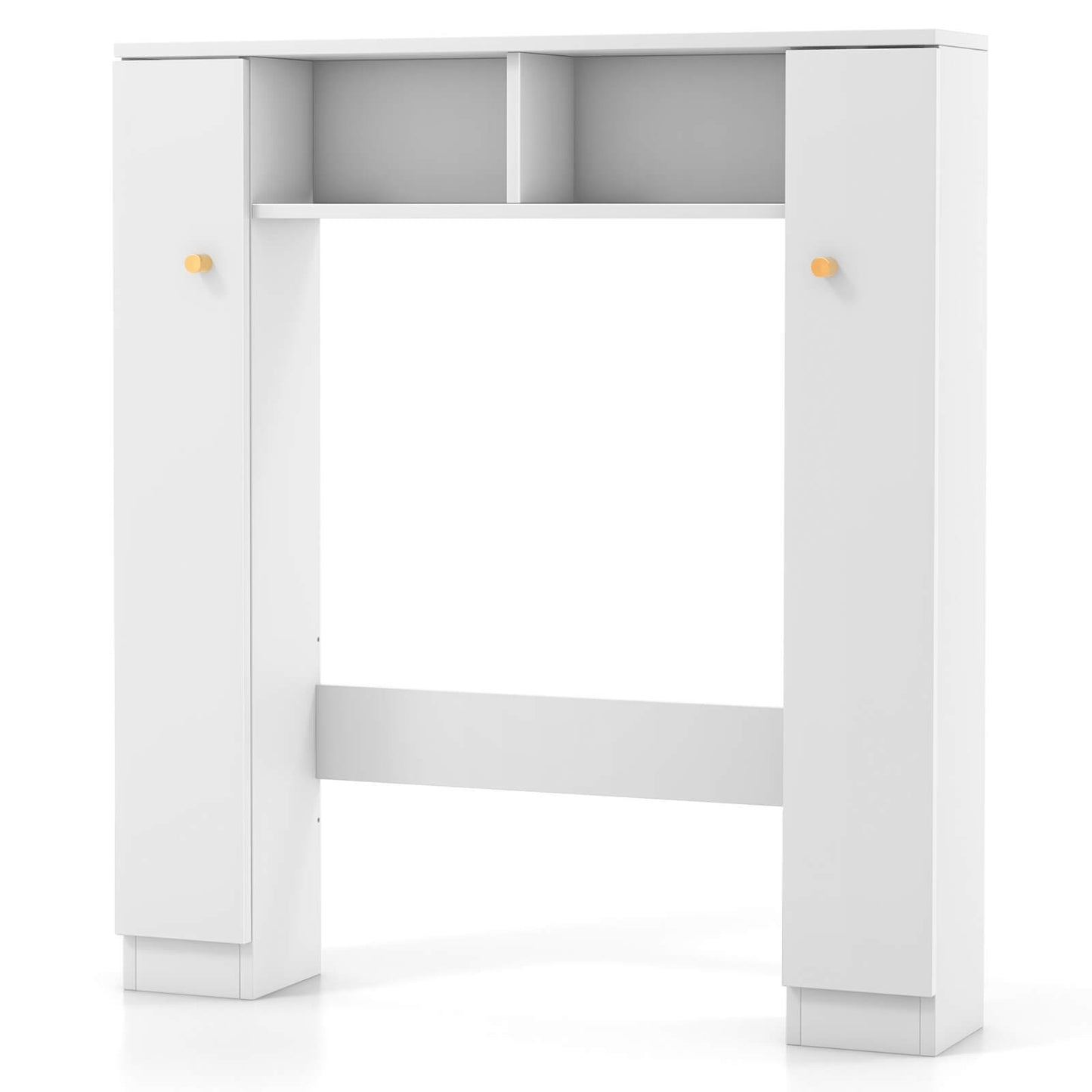 Over-The-Toilet Cabinet with Adjustable Shelves & Open Storage Compartments
