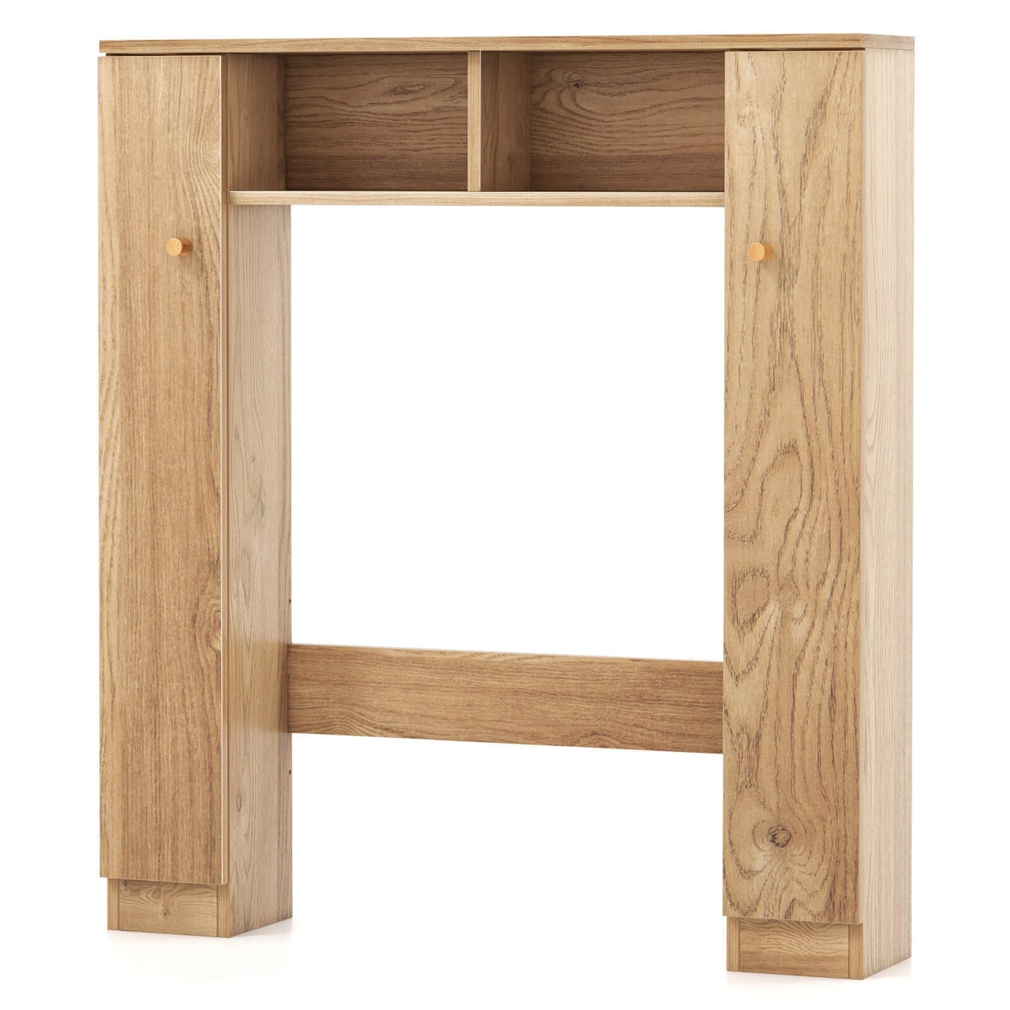 Over-The-Toilet Cabinet with Adjustable Shelves & Open Storage Compartments