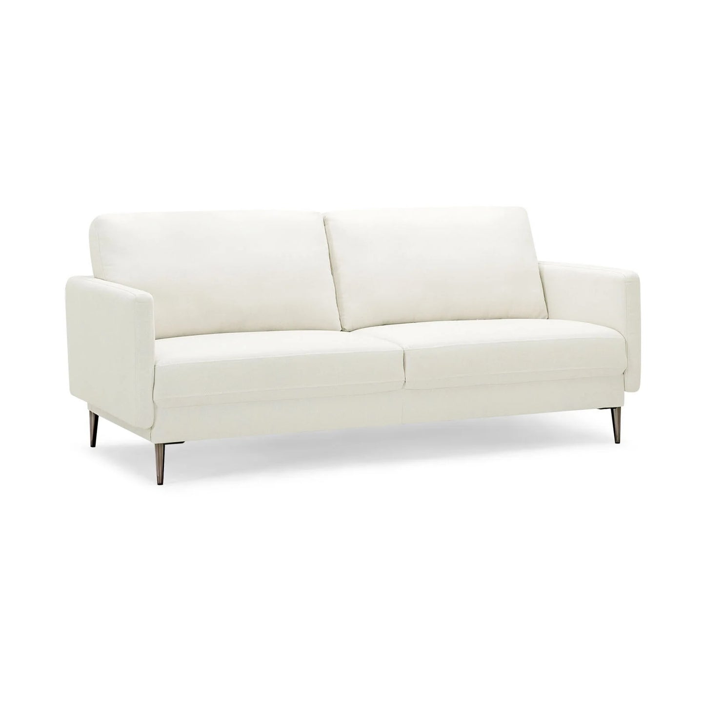 Modern Upholstered Loveseat with Plush Backrest Cushions in White