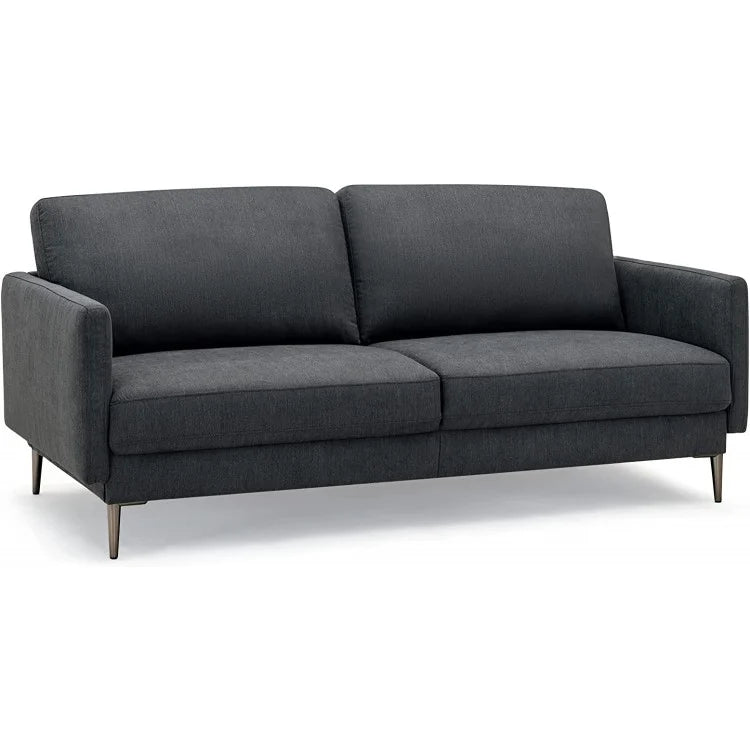 Modern Upholstered Loveseat with Plush Backrest Cushions in Grey