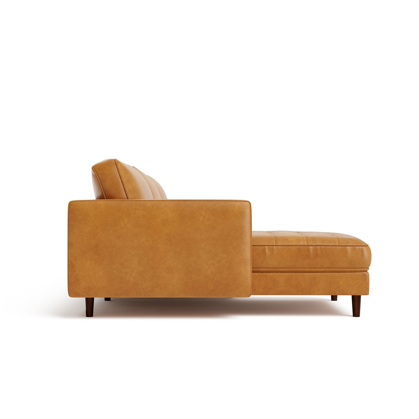 3 Seat L-Shaped Sectional Sofa with Chaise Lounge and Tufted Air Leather Upholstery