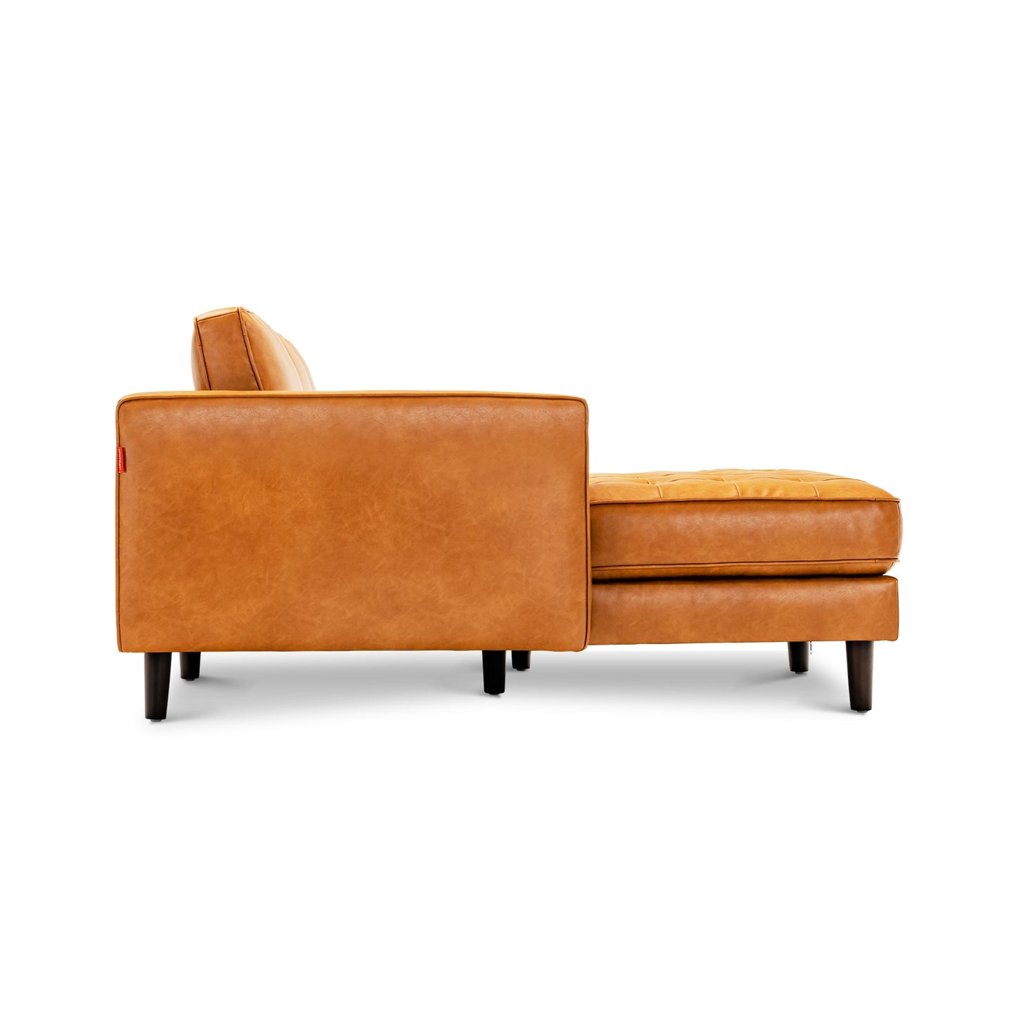 3 Seat L-Shaped Sectional Sofa with Chaise Lounge and Tufted Air Leather Upholstery