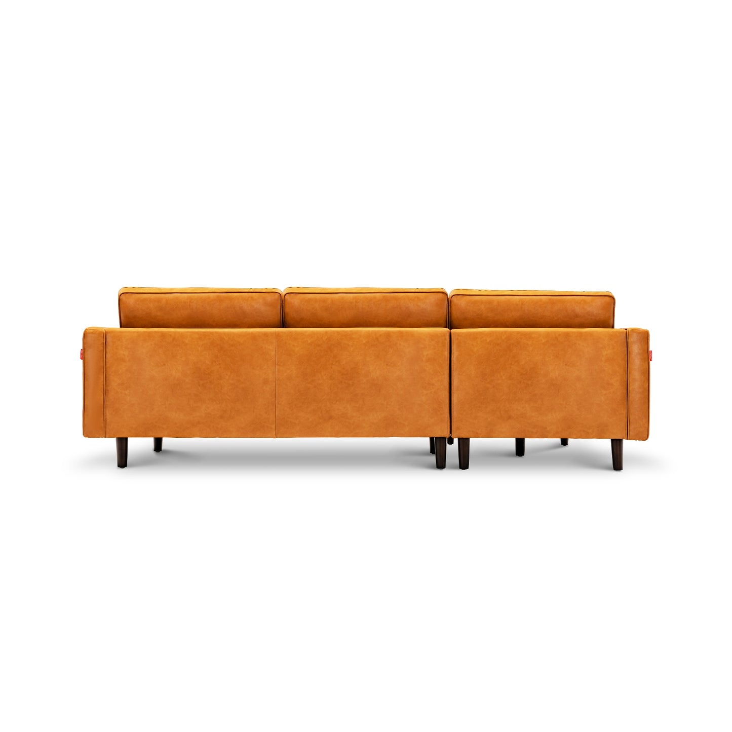 3 Seat L-Shaped Sectional Sofa with Chaise Lounge and Tufted Air Leather Upholstery