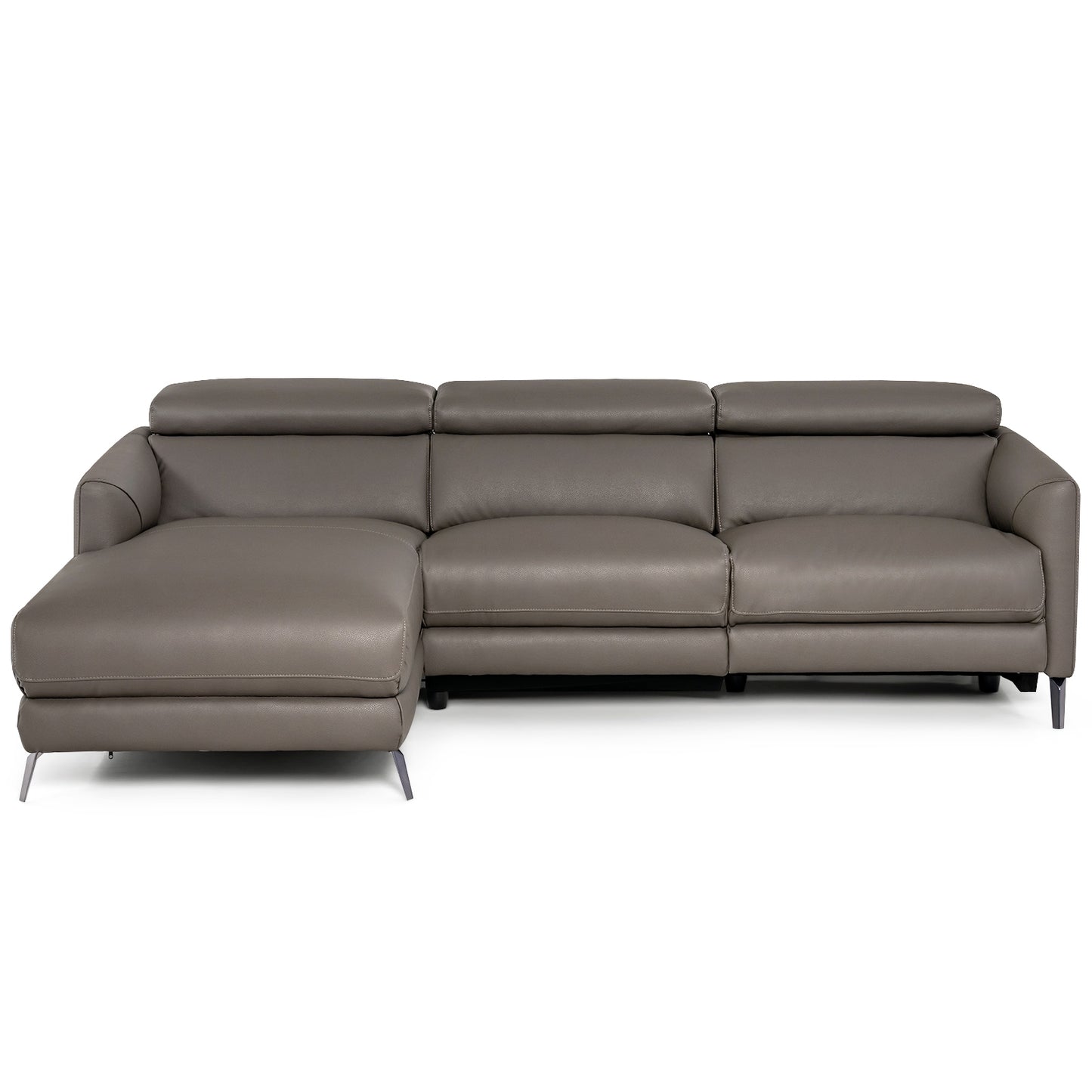 L-Shaped Power Reclining Sectional with Adjustable Headrests and Wide Chaise Lounge