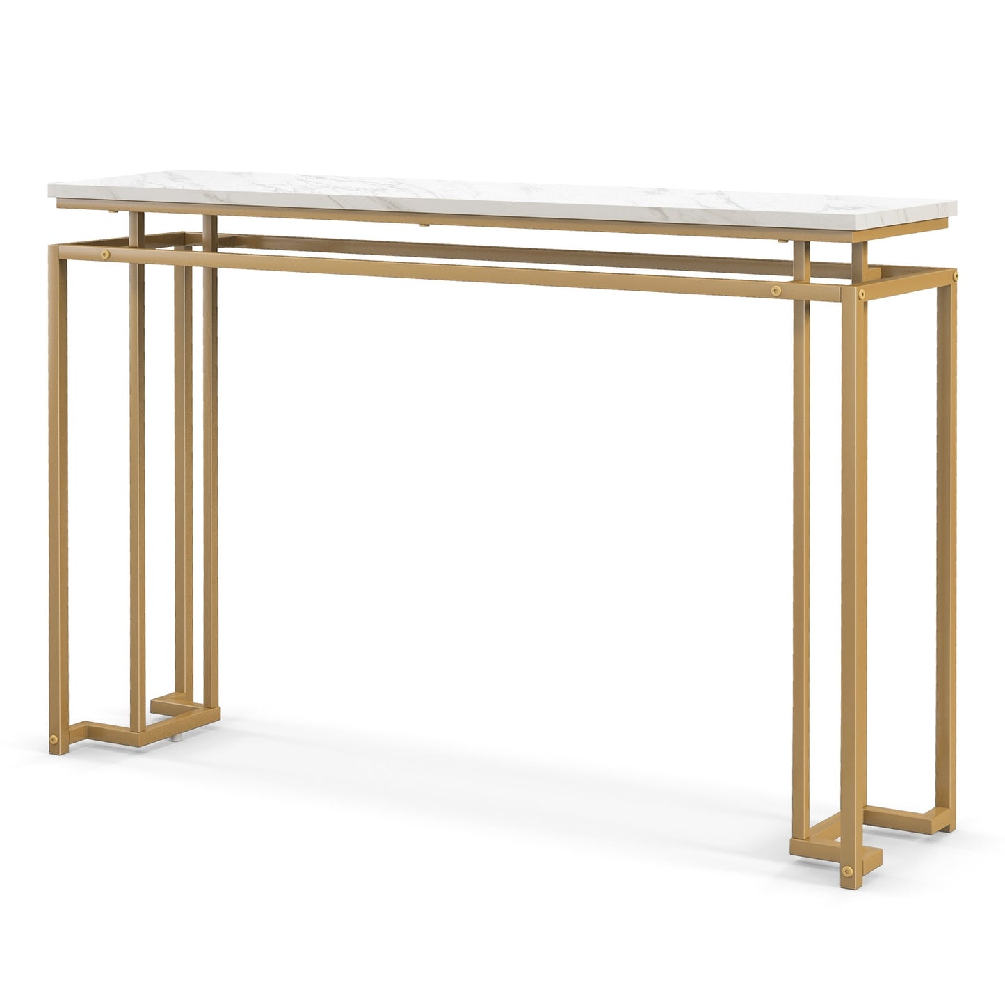 Elegant Entryway Table with Gold Frame and Secure Design for Living Room