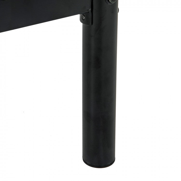 Sturdy Metal Bunk Bed with Ladder and Full-Length Guardrails for Safety - Black