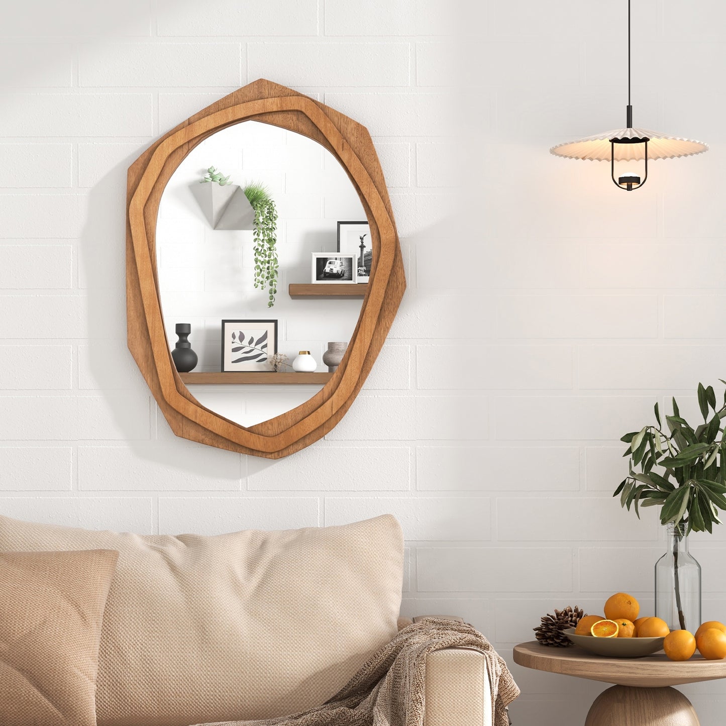 Large Irregular Shaped Wall Mirror with Waterproof Frame