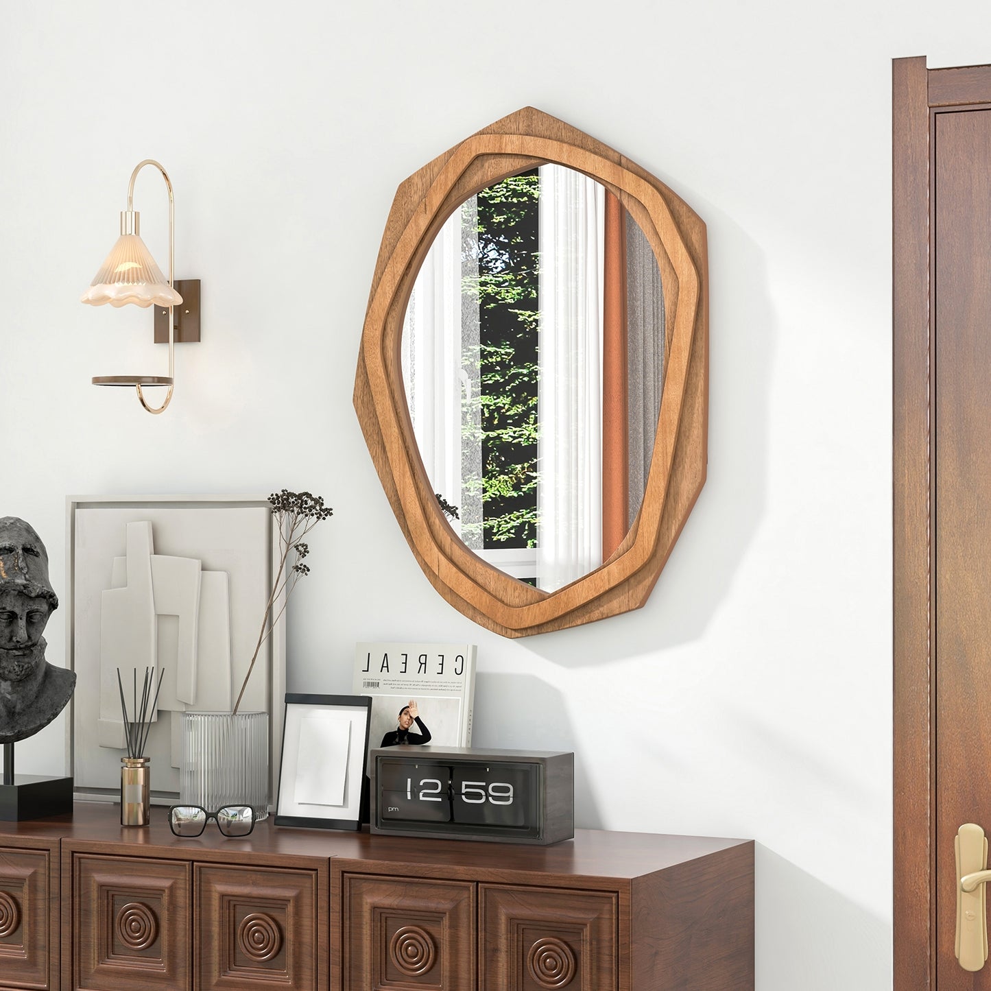 Large Irregular Shaped Wall Mirror with Waterproof Frame