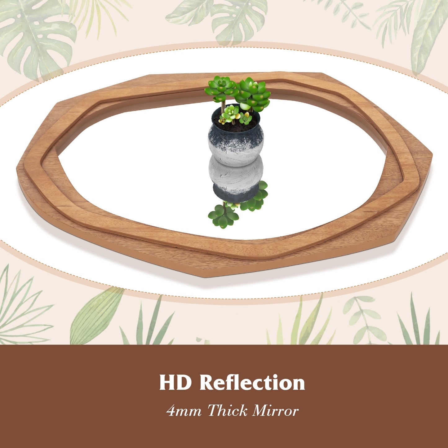 Large Irregular Shaped Wall Mirror with Waterproof Frame