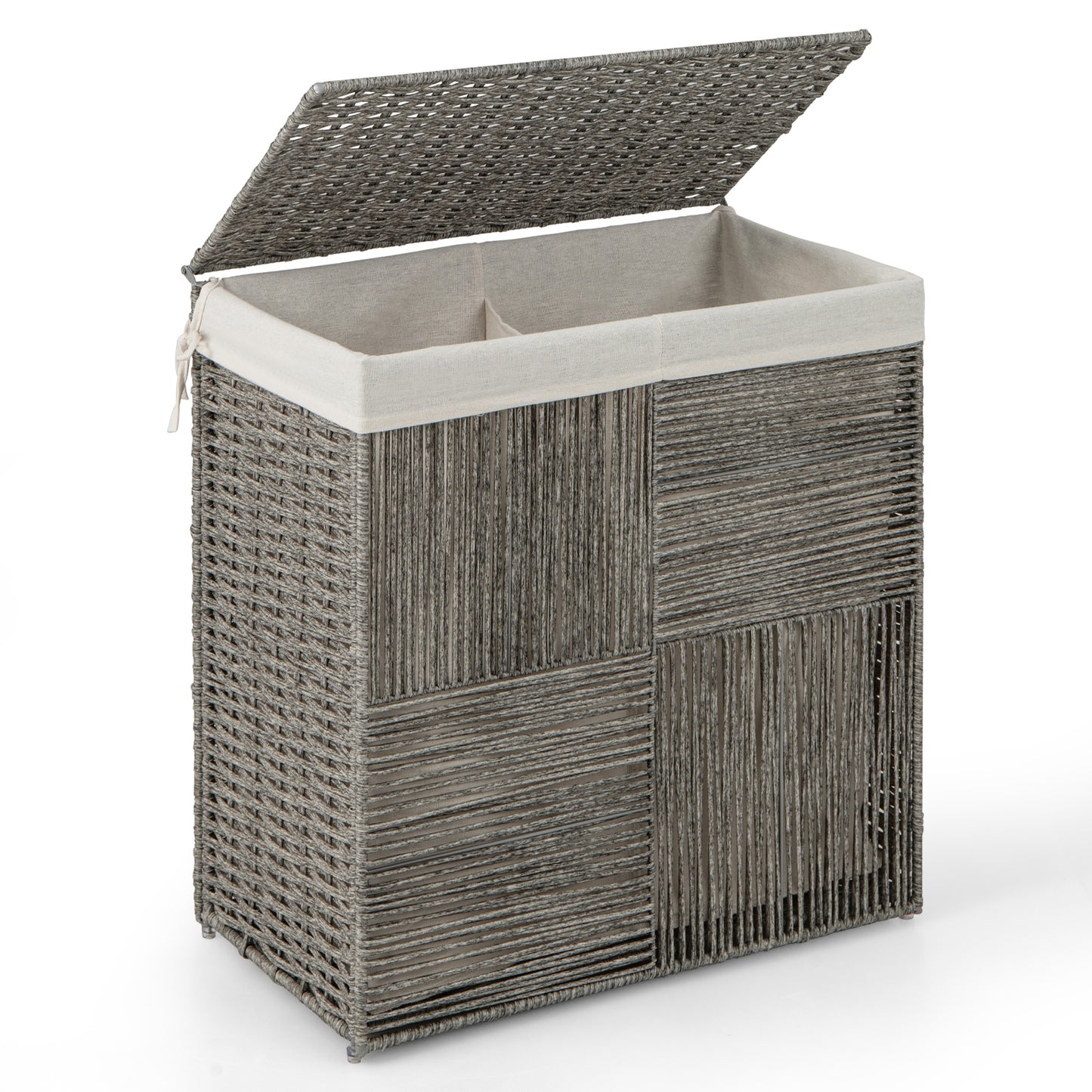 29 Gallon Hand Woven Laundry Hamper with Removable Liner Bag & Convenient Handles