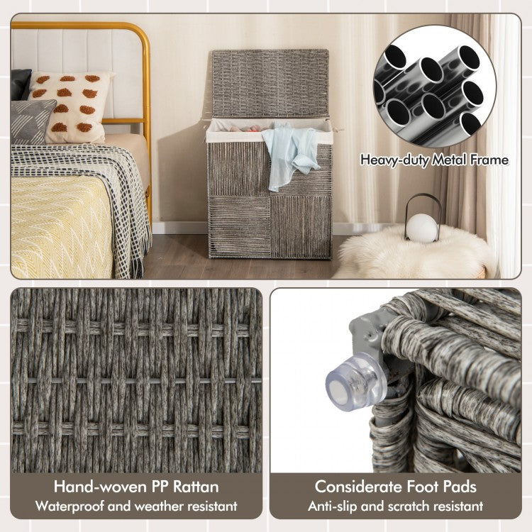 29 Gallon Hand Woven Laundry Hamper with Removable Liner Bag & Convenient Handles
