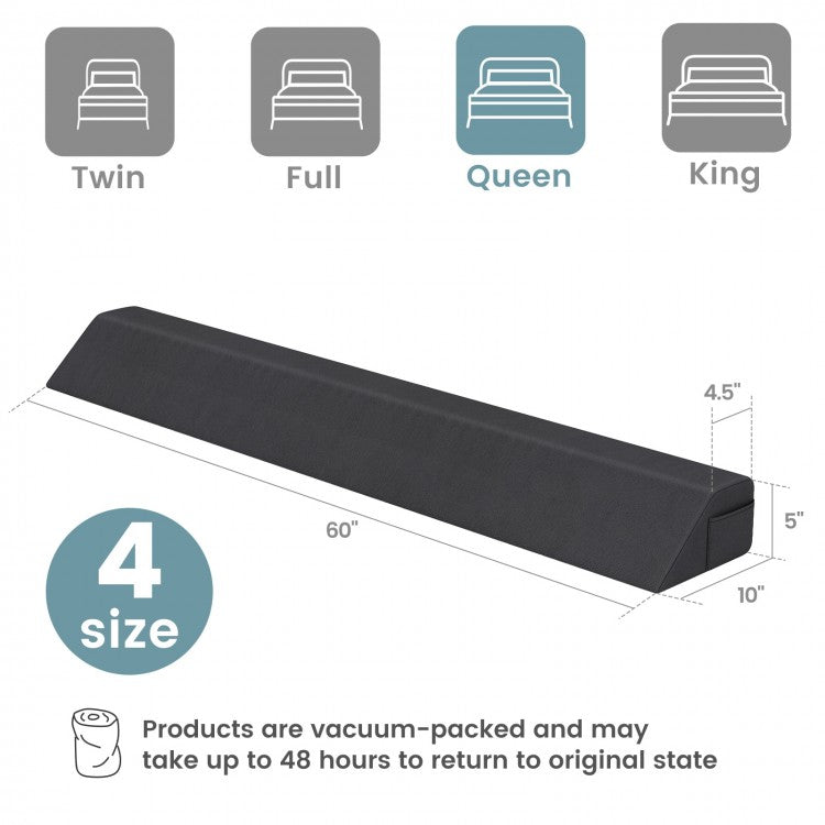 Multi-Purpose Bed Wedge Pillow with Convenient Storage Pocket