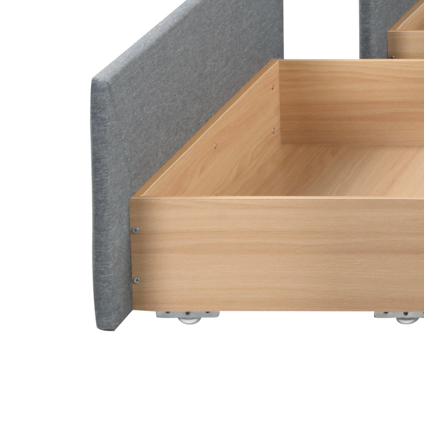 Elegant Queen Upholstered Platform Bed with Trundle and Storage Drawers