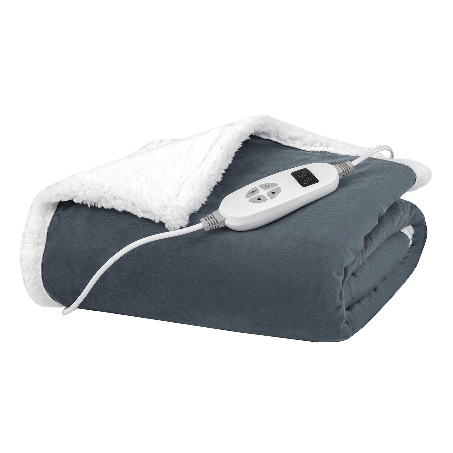 Electric Heated Blanket Throw with 10 Heat Settings and Auto Shut-Off – Grey