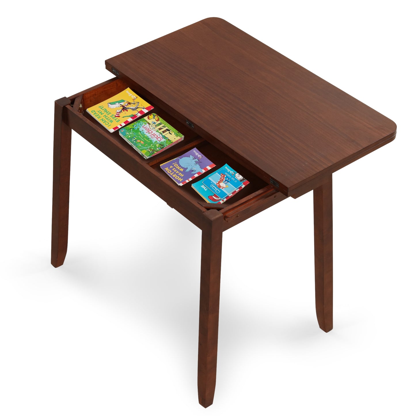 Mid Century Extendable Dining Table with Hidden Storage for Small Spaces