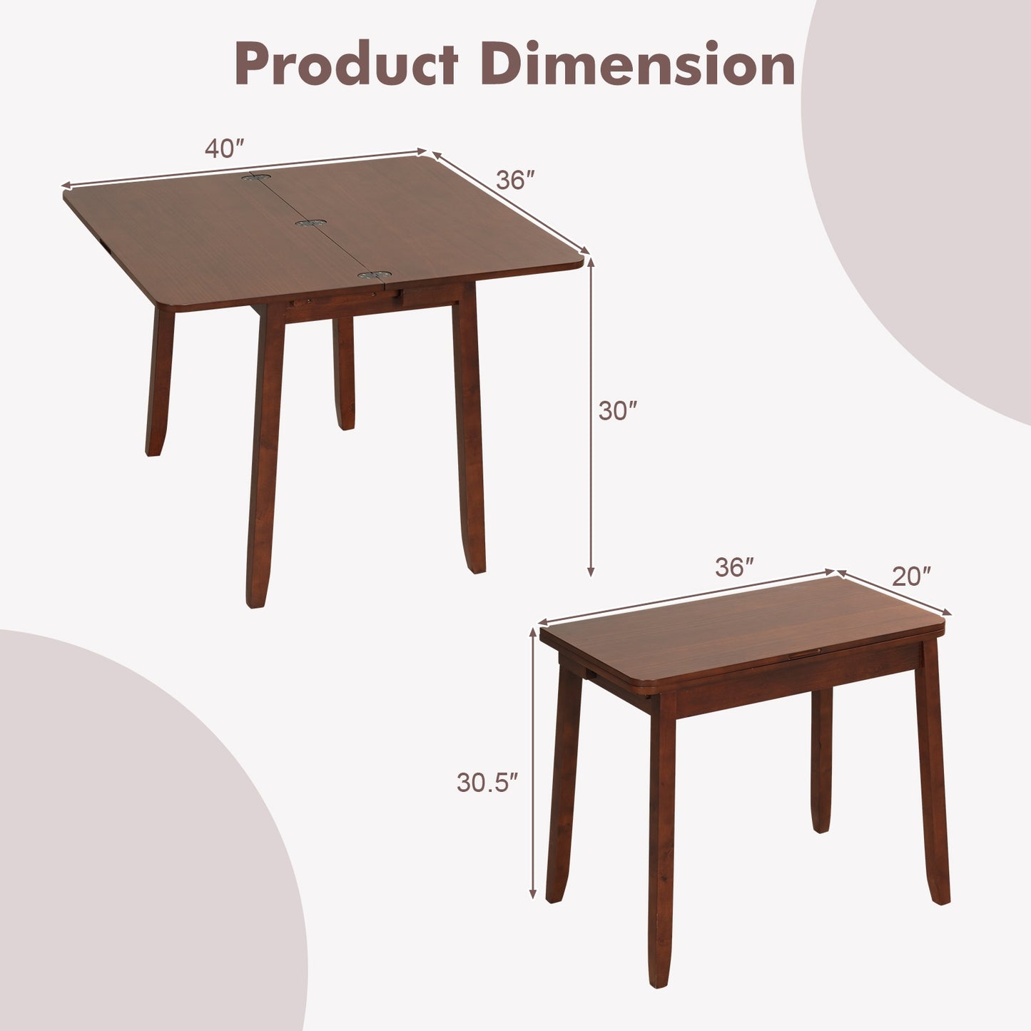 Mid Century Extendable Dining Table with Hidden Storage for Small Spaces