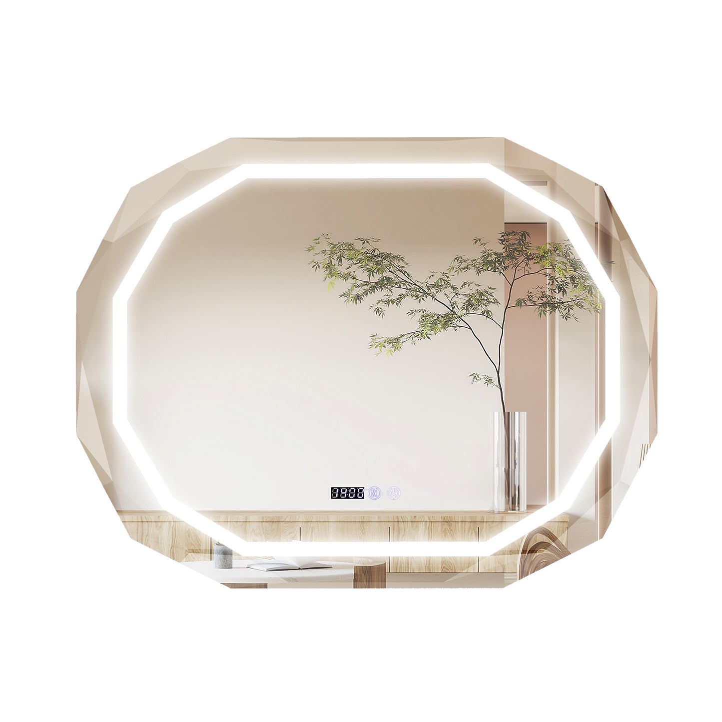 Smart Anti-Fog Bathroom Mirror with 3 LED Light Modes and Memory Function