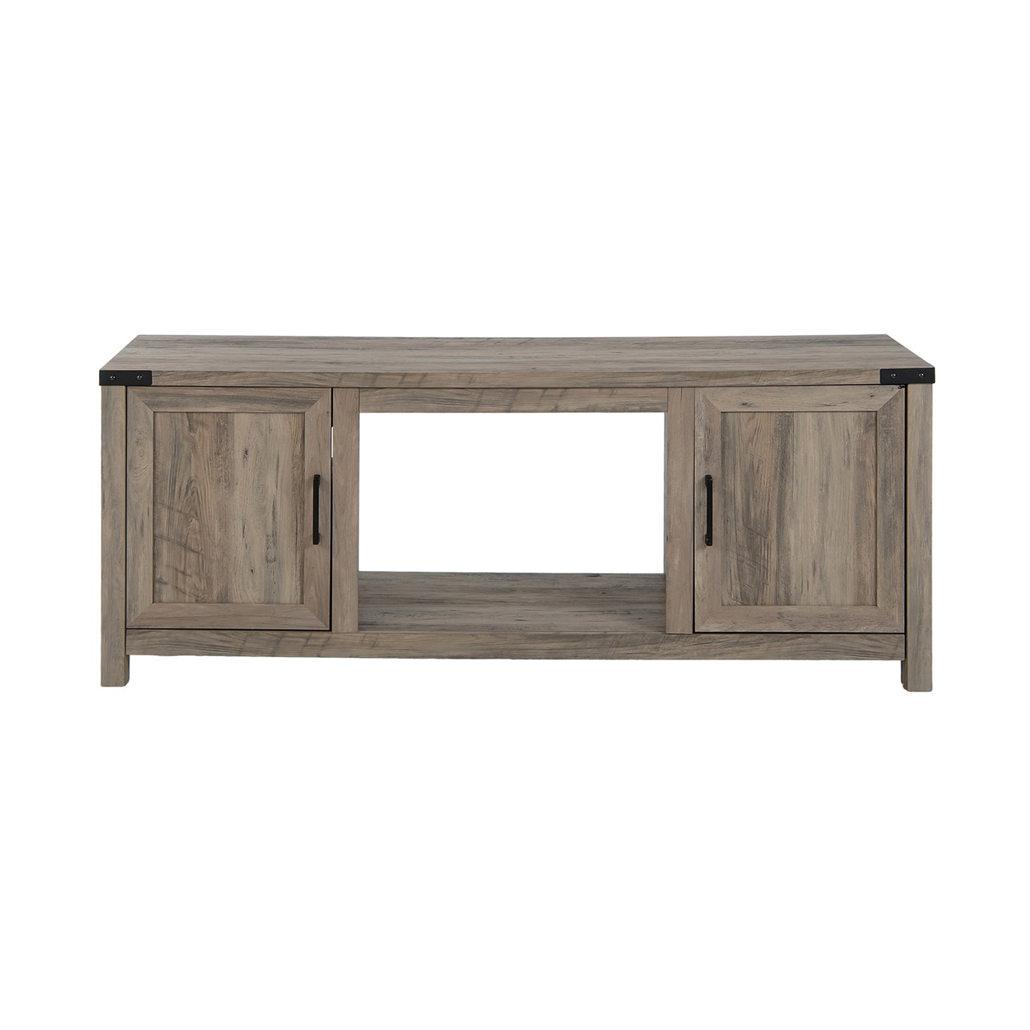 Farmhouse TV Stand with Storage Cabinets and Fireplace Space for TVs up to 70 Inches