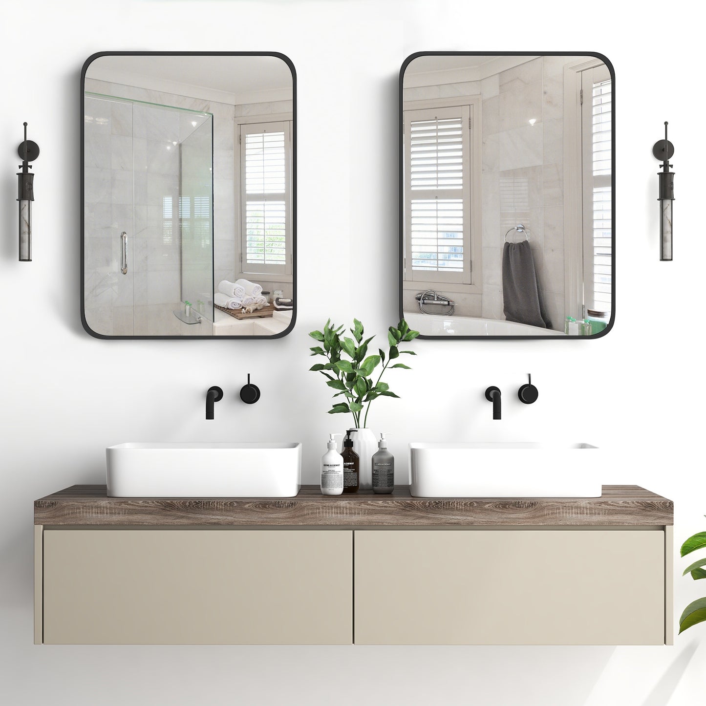24 x 32 Inch Rectangular Wall Mirror with Minimalist Design