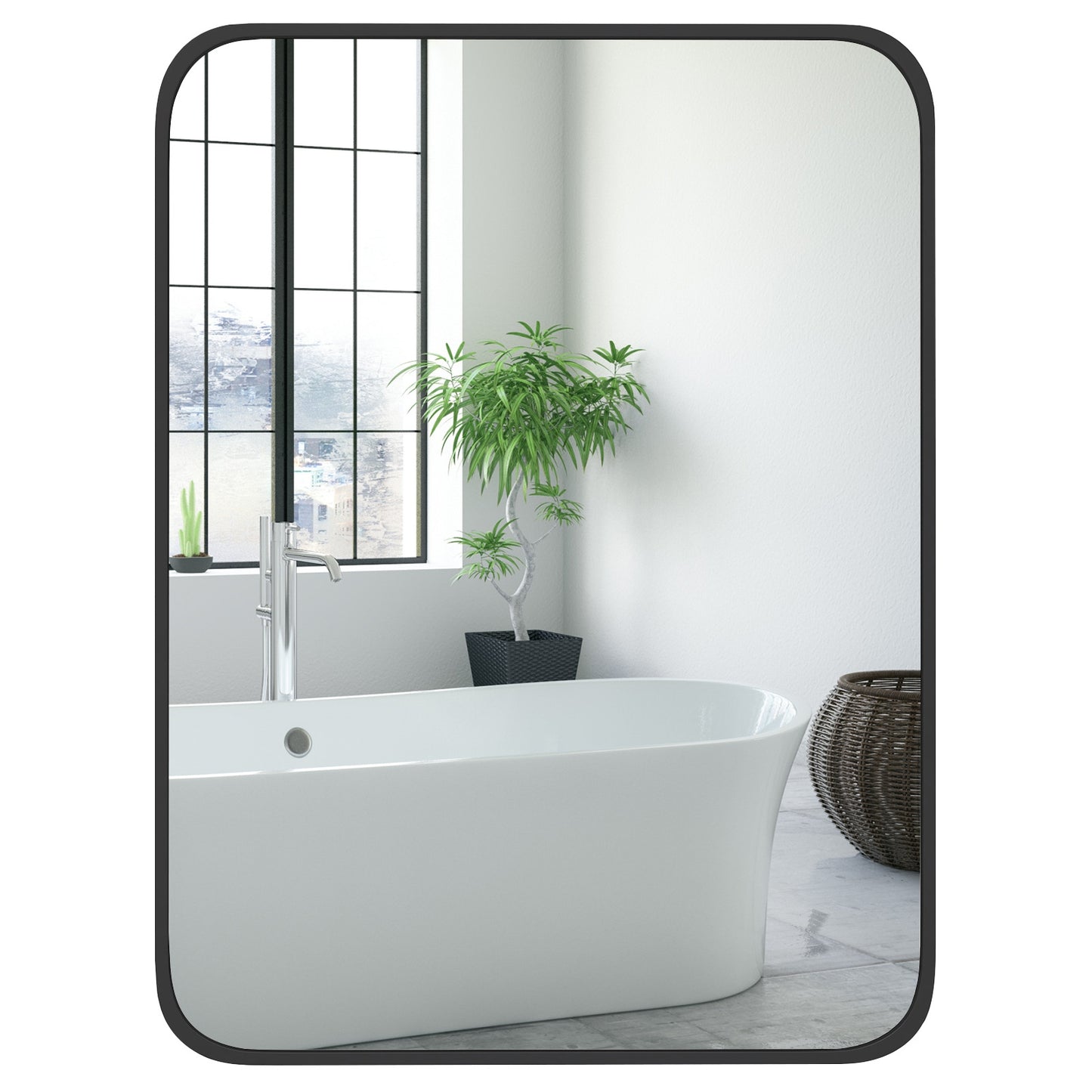 24 x 32 Inch Rectangular Wall Mirror with Minimalist Design
