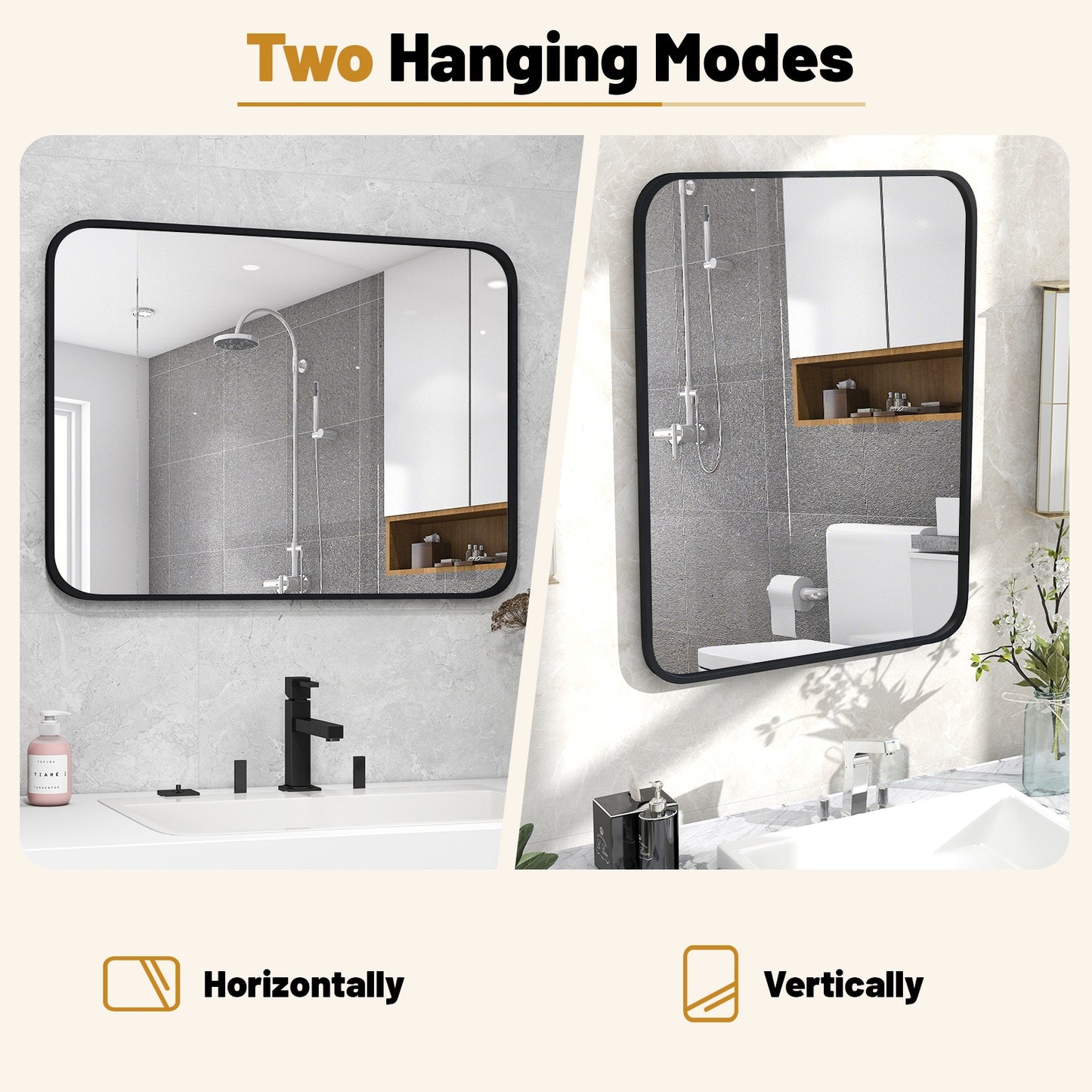 24 x 32 Inch Rectangular Wall Mirror with Minimalist Design