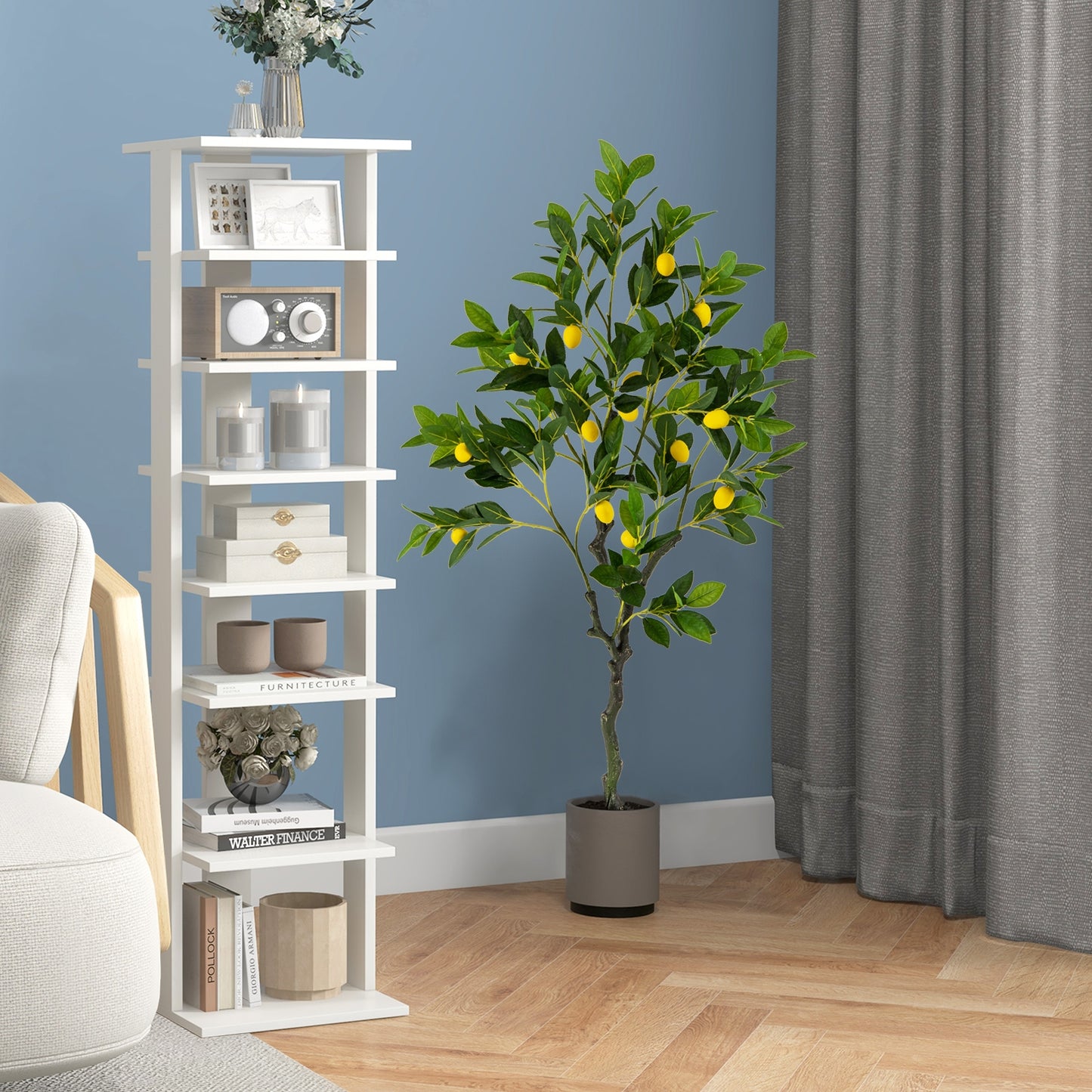 Lifelike Artificial Lemon Tree – 2.6/4/5.2 Feet Tall with Realistic Lemon Fruits