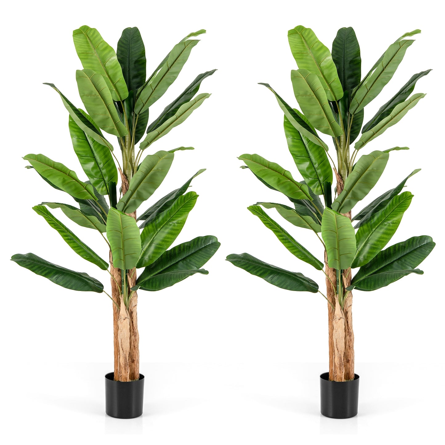 Elegant 5.5/6.5 Feet Artificial Banana Tree – Vibrant Green Leaves & Sturdy Natural Bark Design