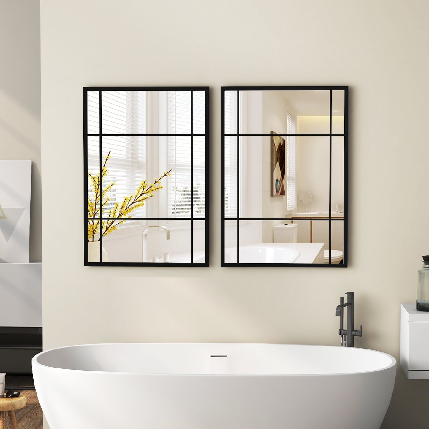 40 x 28 Inch Metal Framed Wall Mirror – Decorative Hanging Mirror
