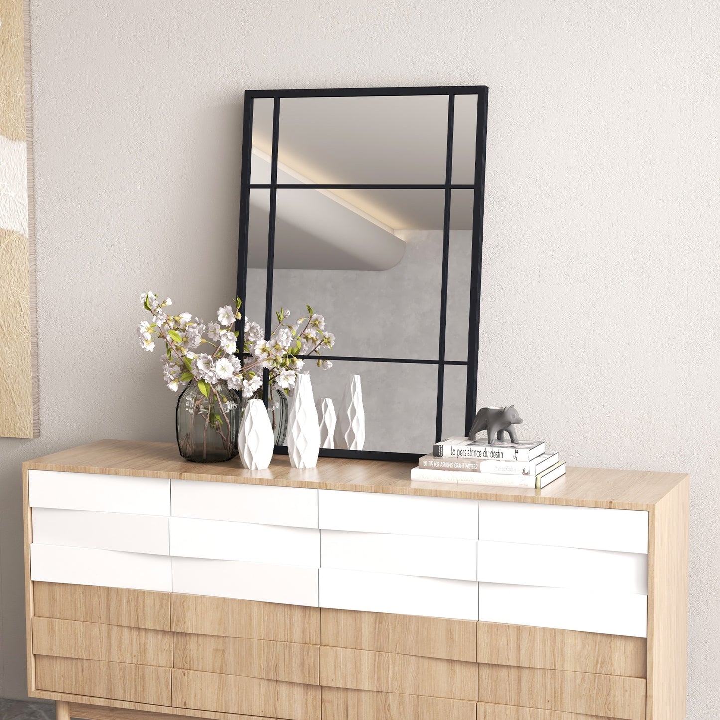 40 x 28 Inch Metal Framed Wall Mirror – Decorative Hanging Mirror