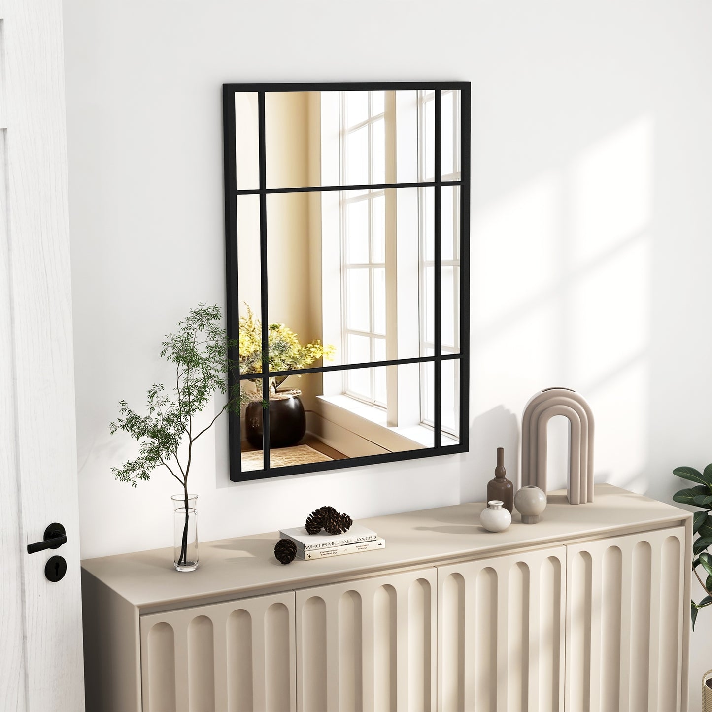 40 x 28 Inch Metal Framed Wall Mirror – Decorative Hanging Mirror