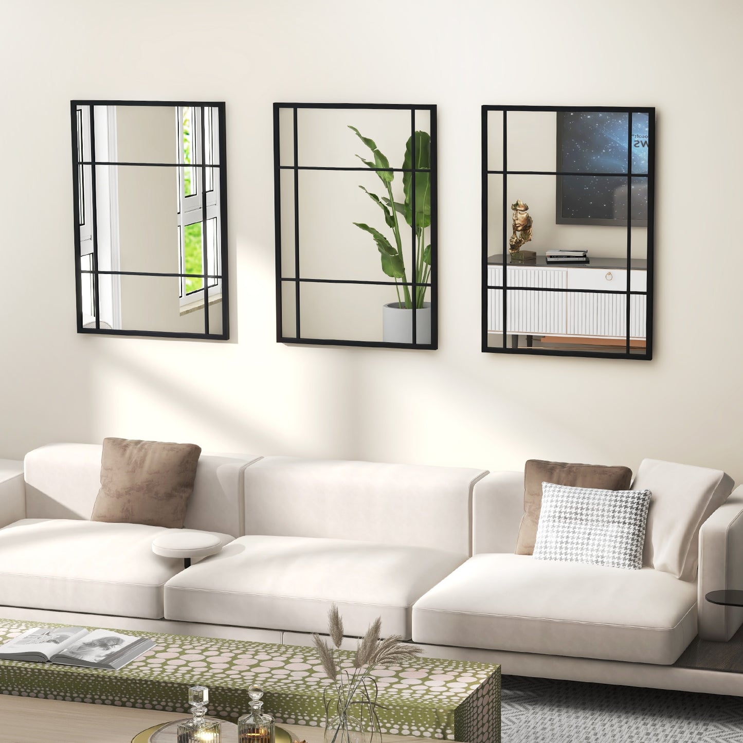 40 x 28 Inch Metal Framed Wall Mirror – Decorative Hanging Mirror