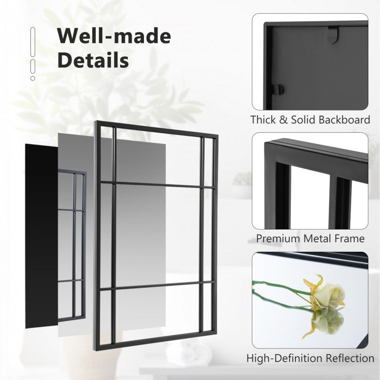 40 x 28 Inch Metal Framed Wall Mirror – Decorative Hanging Mirror