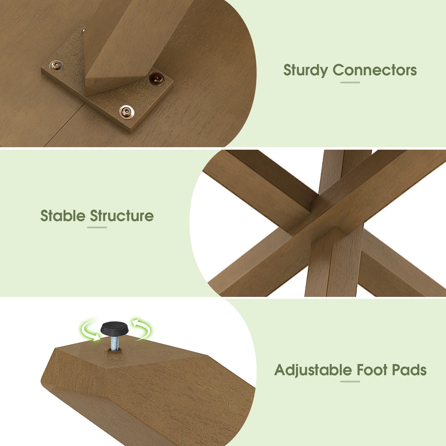 47 Inch Round Dining Table with Solid Wood Legs and Natural Acacia Finish for 4 to 6 People