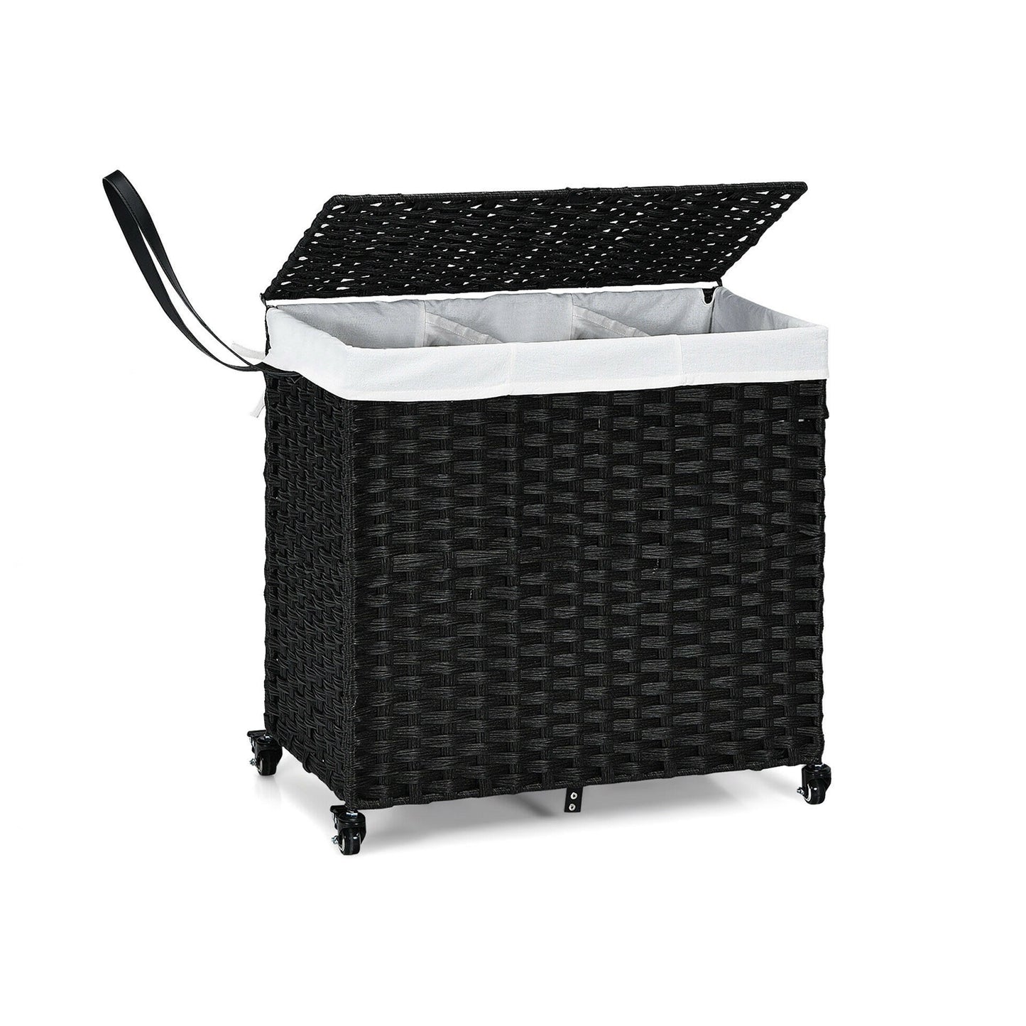 125L Multifunctional Laundry Hamper with Wheels & Detachable Liner Bags